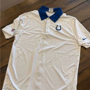 Nike Indianapolis Colts White and Blue Polo Shirt